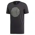 adidas Herren-Tennis-T-Shirt mit Aufdruck „Flushing“, Herren, kurzärmelig, Flushing Graphic Tennis Tee, Carbon, Small