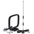 Bingfu Magnetic Base FM Radio Antenna FM Antenna and AM Loop Antenna