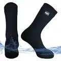 Fullsheild Men’s Waterproof Hiking Socks, Unisex Breathable Outdoor Athletic Hiking Wading Trail Running Skiing Crew Socks, Black, Large