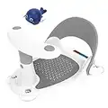 REIKTLUD Baby Bath Seat,Baby Bathtub Bath Seat for Sit-up,Infant Bath Seat,Bath Seat for Baby 6-36 Months,Water Thermometer–Non–Slip Soft Mat–with 4 Secure Suction Cups Provides Backrest Support(Gray)