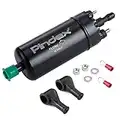 Pindex 12V Electric Fuel Pump: High Pressure Universal 12V Inline Petrol Diesel Fuel Transfer Pump 125PSI External Pump Replacement 0580464070 (Black)