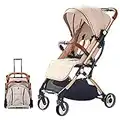 SONARIN Lightweight Stroller,Compact Travel Buggy,One Hand Foldable,Five-Point Harness,Upgraded Wheels,Great for Airplane(Khaki)