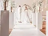 Tapis de Mariage Blanc PODIUM | Tapis de Cérémonie - Événement Soirées Gala Fêtes VIP | Résistance au feu B1 | Tapis au Mètre - 1,50m x 3m