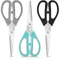 Kitchen Shears Scissors, iBayam 3-Color Stainless Steel Dishwasher Safe Food Scissors for Herbs Chicken Meat Poultry Fish BBQ, 8 Inch Utility Cooking Scissors for Women Men with Small Hands