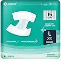 SUNKISS TrustPlus Adult Diapers with Maximum Absorbency, Disposable Incontinence Briefs with Tabs for Men and Women, Maximum Overnight Absorbency, Leak Protection, Large, 15 Count