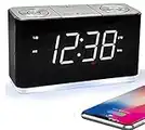 iTOMA Clock Radio, Alarm Clock with Bluetooth, Large LED Display, FM Radio, Dual Alarm, USB Charging Port, Night Light, Auto & Manual Dimmer, Snooze, Sleep Timer CKS507