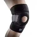 LP Support 733-KM bandage pour genou respirant - bandage pour genou ouvert et ajustable, taille:Ordinaire, couleur:1 x noir