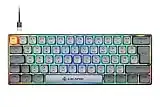 Clavier de Jeu Britannique à 60% Mini Clavier mécanique Compact de Type C Filaire Sublimation PBT Touches Rondes USB Hotkey Apex Pro NKRO Interrupteur d'axe lubrifié Marron résistant à l'eau LED RVB