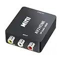 Jmday Mini Composite AV 3RCA CVBS to HDMI Video Audio Converter Box Adapter 720p 1080p Upscaler with USB Charge Cable for Camera DVD VHS VCR PS2 Wii