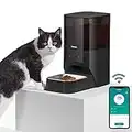 Pettliant Automatic Cat Feeders with APP Control, 2.4G WiFi Automatic Dog Feeder with Stainless Steel Bowl & 30s Voice Recorder, Pet Feeder can Timed to Feed Dogs/Cats up to 9 Meals Per Day - 4L