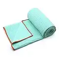 Eunzel Yoga Towel,Hot Yoga Mat Towel - Sweat Absorbent Non-Slip for Hot Yoga, Pilates and Workout 24" x72(Grip Dots,Green)