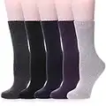 Color City Wool Socks for Women Hiking Warm Thick Cozy Boot Thermal Winter Work Soft Ladies Socks Solid Color 05