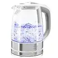 Cecotec Bouilloire Électrique ThermoSense 350 Clear. 1.7 L, Verre Borosilicate, Sans BPA, Base 360º, Lumière LED, Filtre Anticalcaire, Triple Système de Sécurité, 2200 W.