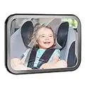 Espejo Coche Bebé Asiento Trasero, Espejo Giratorio Asiento de Coche con Visión Amplia Clara, Inastillable&Ajustable Convexo Espejo Retrovisor Coche para Niños Pequeños, Flexible y Estable