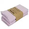 INFEI Soft Solid Color Cotton Linen Blended Dinner Cloth Napkins - Set of 12 (40 x 40 cm) - For Events & Home Use (Lavender)