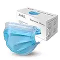 Jumbl Face Mask [50 Pack] Single Use Disposable Blue Face Mask, 3-Ply Masks with Elastic Earloops