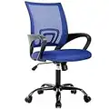 Office Chair Ergonomic Cheap Desk Chair Mesh Computer Chair Lumbar Support Modern Executive Adjustable Stool Rolling Swivel Chair for Back Pain (Blue)