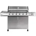 Fire Mountain 6 Burner Premier Plus Gas BBQ | Stainless Steel Burners | Side Burner and Rotisserie | Large Grill/Griddle | Includes Protective Cover | Barbecue | Perfect for Garden Parties