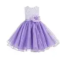 ekidsbridal Lace Organza Junior Flower Girl Dress Special Occasion Christening Dress 186F 2 Lilac