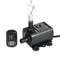 Aquarium Fountain Birdbath, Mini Brushless Water Pump Waterproof Submersible Fountain DC5V (2.4W)