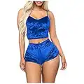 AMhomely Sexy Lingerie for Women Naughty Erotic Outfits Women Velvet Deep V Camisole Bow Shorts Set Bra Underwear Slutty Underwears Nightwear Sets for Ladies UK Sale Clearance