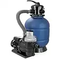 XtremepowerUS 75110 Pool Sand Filter 13" W/Pump 3/4HP ABOVEGROUND, Blue
