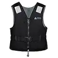 Leader Accessories Giubbotto Galleggiante, Gilet Aiuto al Galleggiamento, con Strisce Riflettenti, Gilet da Pesca, Unisex, 45N(Nero M: 50-70kg)