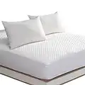 Queen Size Bed Waterproof Bamboo Mattress Protector-Cooling Fitted Mattress Pad Cover with Deep Pocket Up to 18''-Hypoallergenic