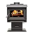 Ashley Hearth AW1120E-P 1,200 Sq. Ft. EPA Certified Pedestal Wood Burning Stove, Black