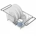 SimpleHouseware Over Sink Counter Top Dish Drainer Drying Rack, Chrome