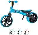 Yvolution Y Velo Junior Toddler Balance Bike | 9 Inch Wheel No-Pedal Training Bike for Kids Age 18 Months to 3 Years (Blue).