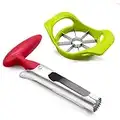 Apple Slicer & Corer Set — Divider, Apple Corer Remover, with 1 pcs Stainless Steel Apple Peeler and 1 pcs Non-Slip Handle Divider, Durable Fruit Corers for Kitchen, Home, and Dishwasher