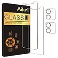Ailun 2 Pack Screen Protector Compatible for iPhone 12[6.1 inch] + 2 Pack Camera Lens Protector,Tempered Glass Film,[9H Hardness] - HD