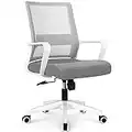 NEO CHAIR Office Chair Ergonomic Desk Chair Mid Back Mesh Computer Chair with Lumbar Support Comfortable Cushion Swivel Adjustable Height Armrest Gaming Chairs for Home Office Desk (Grey)