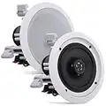 Pyle Pair 6.5” Flush Mount In-wall In-ceiling 2-Way Home Speaker System Spring Loaded Quick Connections Dual Polypropylene Cone Polymer Tweeter Stereo Sound 200 Watts (PDIC1661RD)