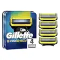 Gillette Fusion 5 ProShield Lamette di Ricambio per Rasoio di Sicurezza Uomo, Confezione da 4 Ricambi con 5 Lame, Con Micropettine per I peli più corti