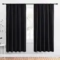 NICETOWN Black Blackout Curtain Blinds - Solid Thermal Insulated Window Treatment Blackout Drapes for Bedroom (2 Panels, 52 inches Wide by 72 inches Long)