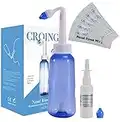 CROING - 𝗡𝗲𝘁𝗶 𝗣𝗼𝘁 - 40 x Sinus Rinse Mix + 1x Nasal Wash Bottle (300ml)+1 x Spray Bottle (50ml), Nasal Rinse Sachets Kit, Neti Pot Salt, Nasal Irrigation,Nasal Douche,Sinus Relief