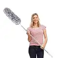 DELUX Microfiber Extendable Feather Duster with 100 inches Extra Long Pole, Bendable Head & Long Handle Dusters for Cleaning Ceiling Fan, High Ceiling, Blinds, Furniture & Cars