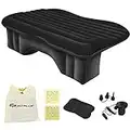 Goplus Car Bed, Car Air Mattress Back Seat with Pillow, Flocking Surface, Electric Air Pump, Repair Kit, Truck Bed Mattress, Inflatable SUV Air Mattress for Traveling, Camping, Sleeping, Black