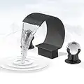 BANGPU 8-inch High Arc Widespread Bathroom Sink Faucet Waterfall Bathtub Filler Faucet with 2 Crystal Knobs Vanity Sink Faucet, Matte Black