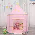 Carpa para niños,con Luces de Estrellas Castillo de Princesa para niñas,Niños Playhouse Toy para Juegos de Interior y Exterior,Navidad & Cumpleaños Regalos (Luna Rosa)