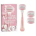 Gillette Venus ComfortGlide Spa Breeze Women's Razor + 3 Razor Blade Refills, 2 Shaving Gel Bars For A Comfortable Shave, Packaging May Vary