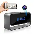 TZZH Hidden Camera Clock, Full HD 1080P WiFi Spy Camera Wireless Remote Camera Clock with Night Vision and Motion Detection Alert, Nanny Cam Surveillance for Home Office Security