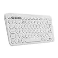 Logitech K380 Teclado Inalámbrico Multi-Dispositivo para Windows/Apple iOS/Android/Chrome, Bluetooth, Diseño Compacto, PC/Mac/Portátil/Smartphone/Tablet/Apple TV, Disposición QWERTY Español - Blanco