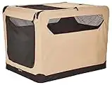 Amazon Basics 2-Door Collapsible Soft-Sided Folding Travel Crate Dog Kennel, X-Large, 42 x 31 x 31 Inches, Tan