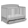 Graco Benton 5-in-1 Convertible Crib with Drawer (Pebble Gray) - Undercrib Storage Drawer, Converts to Toddler Bed, Daybed, and Full-Size Bed