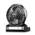 HOLMES 4" Personal Fan, Rechargeable Battery, 3 Speed Settings, Lightweight, Compact and Portable, Adjutstable Head, Home and Office, USB Cable, Black Finish