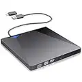 External CD DVD Drive USB 3.0 Type-C, VersionTECH. Portable USB C Superdrive Burner Player Writer CD DVD +/- RW, Compatible with Windows 10 8 7 XP Vista Mac OS Linux Compatible for Mac Pro Air iMac Linux Apple Laptop