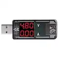 USB Color LCD Voltmeter Ammeter Current Meter Multimeter Charger USB Tester,USB Tester Voltage Current Power Meter, Small Size, Portable to Carry, (Black)